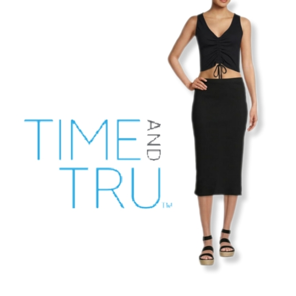 Time and Tru Women's Knit Midi Skirt - Picture 4 of 10